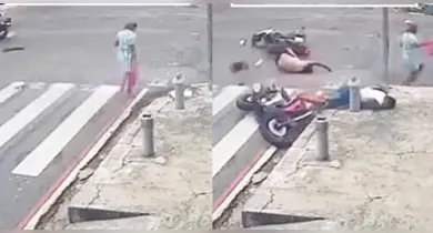 Imagem ilustrativa da notícia: Idosa escapa de acidente envolvendo motociclistas, em Ananindeua