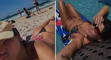 Imagem ilustrativa da notícia: Filha de Flávia Alessandra surge de fio-dental e corpo bronzeado