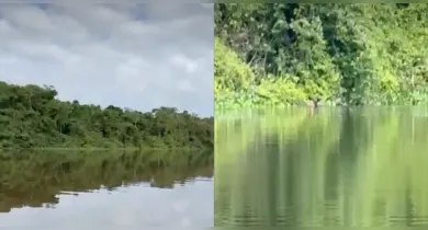 Imagem ilustrativa da notícia: Vídeo mostra mulher gritando no Rio Negro e mobiliza atenção em Manaus