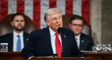 Imagem ilustrativa da notícia: Trump não descarta tropas terrestres no Irã e guerra entra no 3º dia