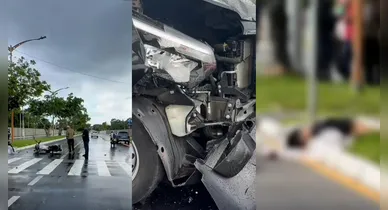 Imagem ilustrativa da notícia: Mulher morre em grave acidente entre motociclista e van em Belém
