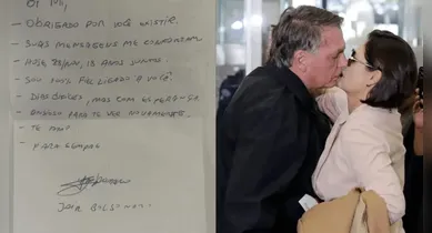 Imagem ilustrativa da notícia: Michelle mostra carta de amor que Bolsonaro escreveu na prisão