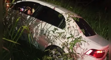 Imagem ilustrativa da notícia: Carro sai da pista na BR-422 e mobiliza equipes de emergência em Tucuruí