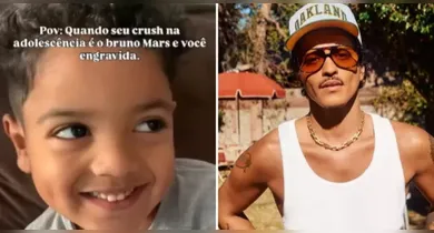 Imagem ilustrativa da notícia: Brasileira viraliza ao mostrar semelhança entre filho e Bruno Mars
