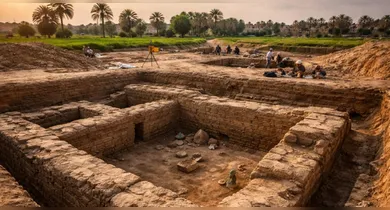 Imagem ilustrativa da notícia: Estrutura histórica de 500 m² é descoberta em Buto, no Egito