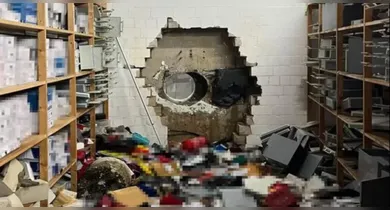 Imagem ilustrativa da notícia: Ladrões usam furadeira gigante e roubam R$ 197 milhões de banco