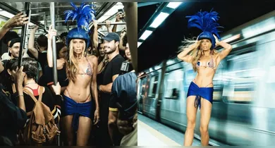 Imagem ilustrativa da notícia: Adriane Galisteu esbanja beleza em ensaio no metrô