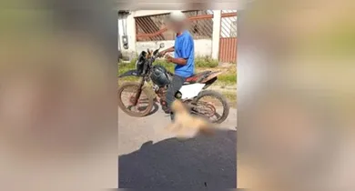 Imagem ilustrativa da notícia: Cachorro é arrastado por motocicleta em Breu Branco