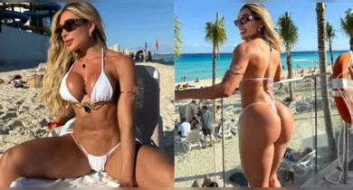 Imagem ilustrativa da notícia: Elogios: Musa do Cerro divulga vídeo desfilando de biquíni