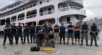 Imagem ilustrativa da notícia: Cão farejador foi decisivo para localizar drogas em navio no Pará