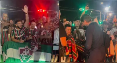 Imagem ilustrativa da notícia: Fluminense é recebido por torcedores ao chegar a Belém