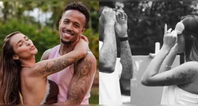 Imagem ilustrativa da notícia: Vídeo: Éder Militão e Tainá Castro revelam sexo de 1º filho