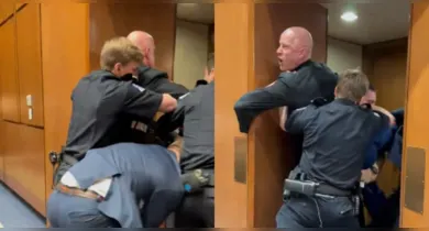 Imagem ilustrativa da notícia: Seguranças quebram braço de manifestante no Senado dos EUA 