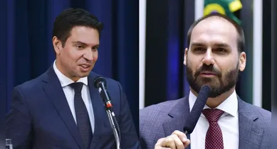 Imagem ilustrativa da notícia: Motta cassa mandatos de Eduardo Bolsonaro e Alexandre Ramagem