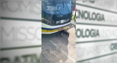 Imagem ilustrativa da notícia: Ciclista fica debaixo de ônibus do BRT após acidente em Belém