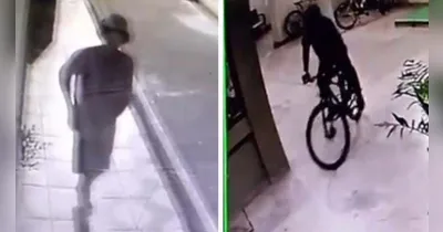 Ladrão chega na calmaria da madrugada para furtar bike