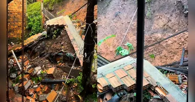 Deslizamento no Distrito de Icoaraci afetou 8 casas durante chuvas no final de semana.