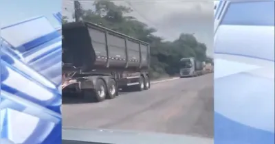 Imagem ilustrativa da notícia Ciclistas em risco: carretas irregulares bloqueiam ciclofaixa em Belém