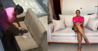 O incidente teve início quando Fabiana deixou o sofá na calçada por alguns minutos enquanto se ausentava de casa