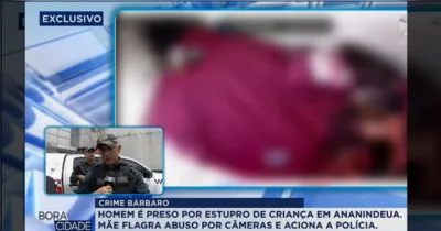 A mãe acompanhava as imagens remotamente quando percebeu a situação e acionou a Polícia Militar.