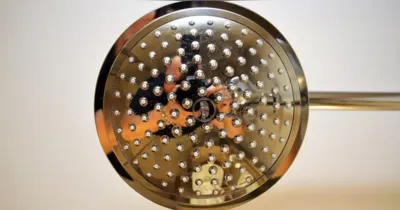 O acúmulo de minerais como cálcio e magnésio nos furinhos do chuveiro reduz a pressão da água, mas a limpeza periódica ajuda a desentupir o espalhador e recuperar o jato forte.