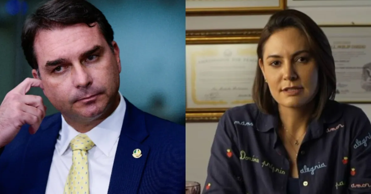 Imagem ilustrativa da notícia: Flávio Bolsonaro pede desculpas a Michelle após ser acusado de "punhalada"