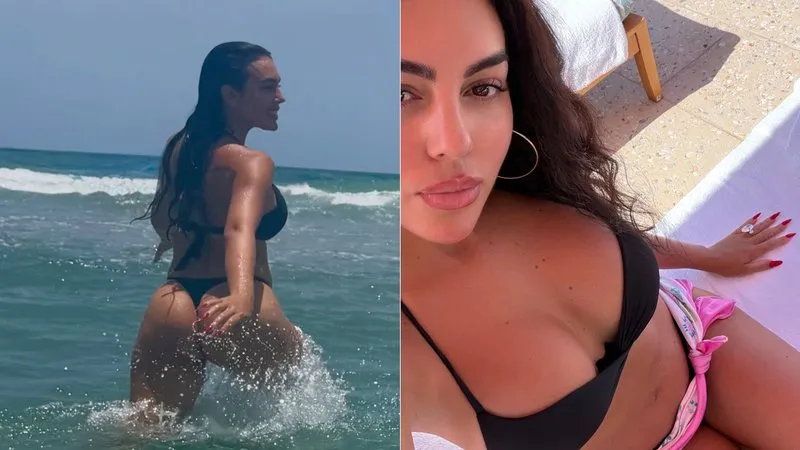 Imagem ilustrativa da notícia: Georgina Rodriguez posta fotos sensuais na praia e viraliza como "Musa da copa"