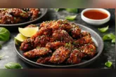 Frango frito coreano combina casquinha super crocante com molho agridoce e picante, típico da culinária asiática.