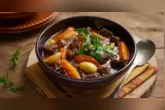 Receita de carne de panela com batata e cenoura rende um prato saboroso, com carne macia e legumes cozidos no ponto certo.