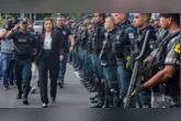 A governadora Hana Ghassan durante o lançamento da operação "Escudo Feminino"; iniciativa vida ampliar a redução nos homicídios de mulheres no estado registrada entre 2023 e 2024.