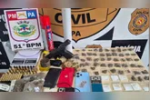 Durante diligências, as equipes policiais apreenderam entorpecentes e armas