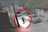 Imagens da câmera de monitoramento mostram suspeito fugindo