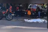 Polícia Científica esteve no local para a retirada do corpo.