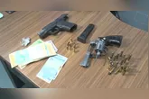Armas e dinheiro boliviano foi apreendido pelos suspeitos