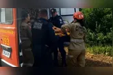 Após fugir, a vítima foi socorrido pelo Corpo de Bombeiros