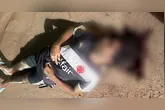 O homem tentou defender a mulher, mas acabou sofrendo um ataque com pauladas e predadas de um grupo