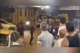Imagens mostram momento de tensão durante confusão em uma venda de churrasco no bairro do Marco.