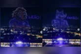 Entre as imagens exibidas estavam a os mascotes da dupla Re-Pa.