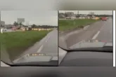 Nas imagens registradas no local, é possível ver os carros passando normalmente, sem filas longas ou lentidão.
