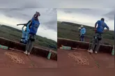 A jovem foi arremessada da ponte sem as cordas de segurança