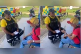 O agente de fiscalização de trânsito João Oliveira foi o responsável por conduzir o idoso ao posto para mantê-lo em segurança.