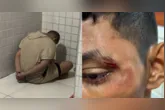 O suspeito foi detido após supostamente ferir a vítima com uso de uma faca.