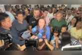 A governadora Hana Ghassan Tuma durante a entrega da Escola Estadual Comandante Laurindo Cândido Azeitona, em Ananindeua.