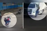 Tudo começou com uma manobra arriscada do motociclista