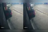 O suspeito aproveitou carro estacionado em carro para poder invadir a loja