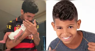 Imagem ilustrativa da notícia: MC Bruninho, do hit “Jogo do Amor”, surge com filha no colo