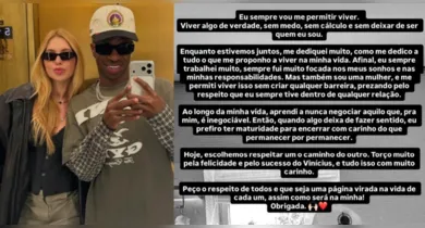Imagem ilustrativa da notícia: Texto de Virginia sobre Vini intriga internautas: “Não negocio o inegociável”