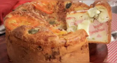 Imagem ilustrativa da notícia: Receita rápida de torta-pizza de presunto e calabresa