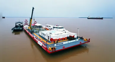 Imagem ilustrativa da notícia: Balsa é usada para instalar 1,3 km de fibra óptica em rio na Amazônia