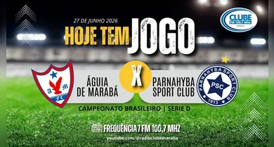 Imagem ilustrativa da notícia: Assista ao vivo ao jogo do Águia de Marabá contra o Parnahyba pela Série D